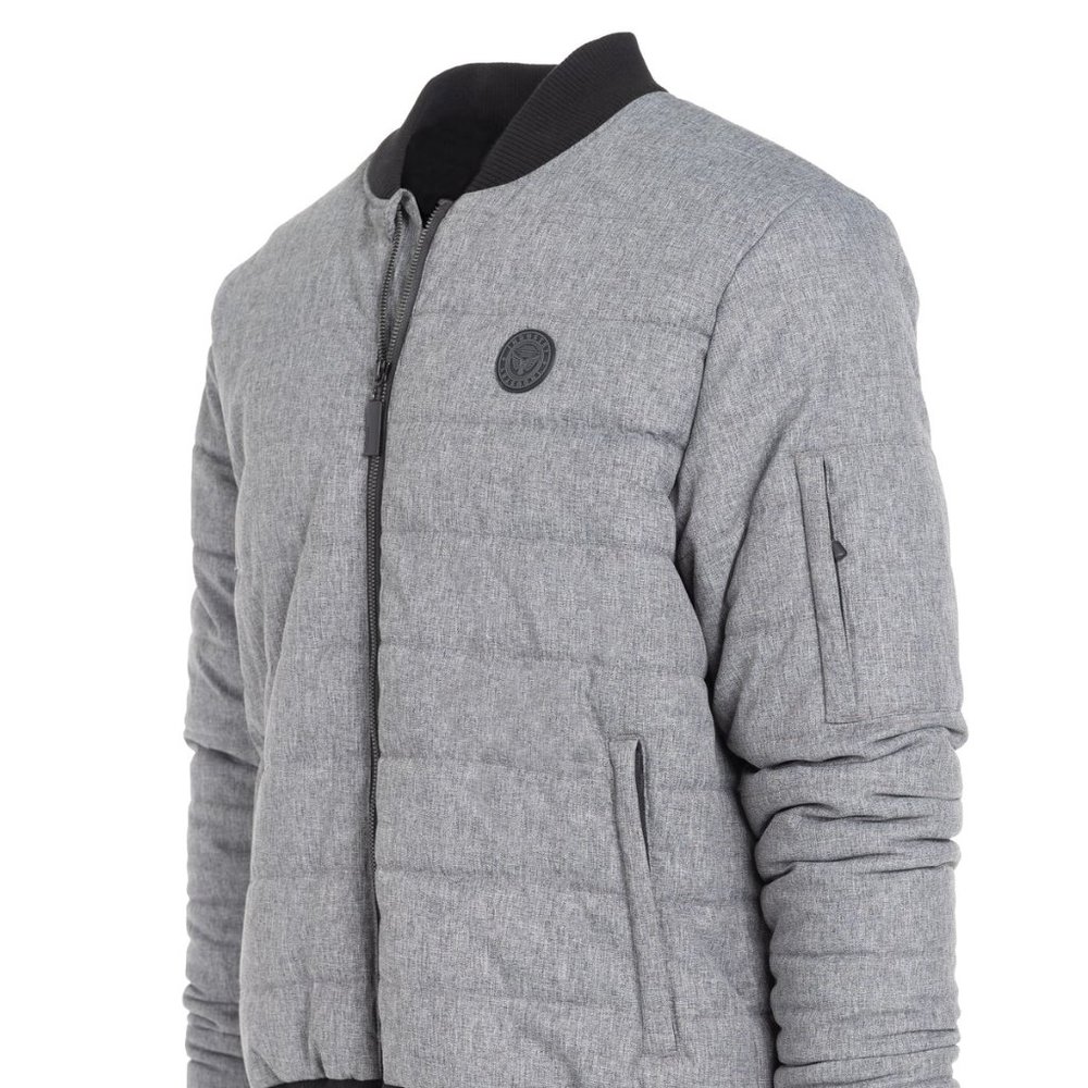 Industry TEXTURED 'ALTERNATIVE "Real" DOWN BOMBER Gray Puffer Jacket SZ: XL